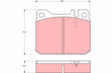Sada brzdových destiček, kotoučová brzda TRW GDB1103