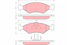 Sada brzdových destiček, kotoučová brzda TRW GDB1222