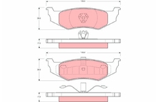 Sada brzdových destiček, kotoučová brzda TRW GDB1234
