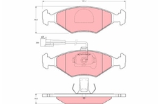 Sada brzdových destiček, kotoučová brzda TRW GDB1393
