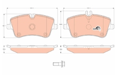 Sada brzdových destiček, kotoučová brzda TRW GDB1413