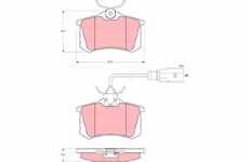 Sada brzdových destiček, kotoučová brzda TRW GDB1417