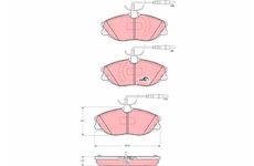 Sada brzdových destiček, kotoučová brzda TRW GDB1423