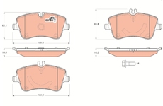 Sada brzdových destiček, kotoučová brzda TRW GDB1514