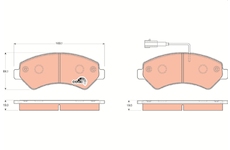 Sada brzdových destiček, kotoučová brzda TRW GDB1703