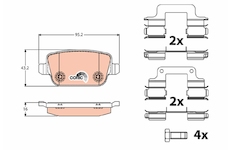 Sada brzdových destiček, kotoučová brzda TRW GDB1708