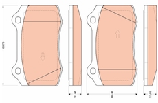 Sada brzdových destiček, kotoučová brzda TRW GDB1772