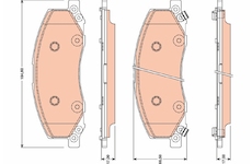 Sada brzdových destiček, kotoučová brzda TRW GDB1781