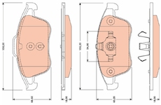 Sada brzdových destiček, kotoučová brzda TRW GDB1788