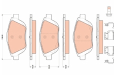 Sada brzdových destiček, kotoučová brzda TRW GDB1819