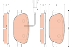 Sada brzdových destiček, kotoučová brzda TRW GDB1851