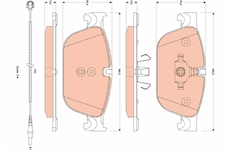 Sada brzdových destiček, kotoučová brzda TRW GDB1889