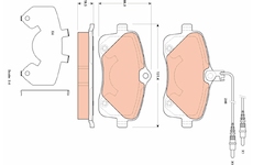 Sada brzdových destiček, kotoučová brzda TRW GDB1895
