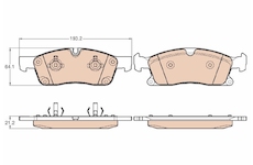 Sada brzdových destiček, kotoučová brzda TRW GDB1946