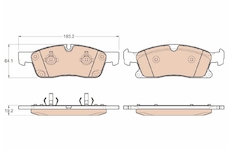 Sada brzdových destiček, kotoučová brzda TRW GDB1955