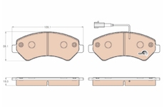 Sada brzdových destiček, kotoučová brzda TRW GDB1982
