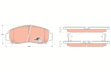 Sada brzdových destiček, kotoučová brzda TRW GDB3268