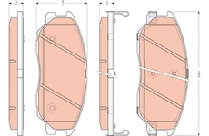 Sada brzdových destiček, kotoučová brzda TRW GDB3412