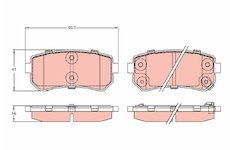 Sada brzdových destiček, kotoučová brzda TRW GDB3421