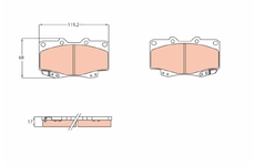 Sada brzdových destiček, kotoučová brzda TRW GDB3428