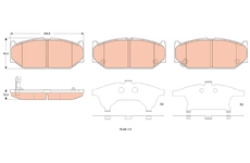 Sada brzdových destiček, kotoučová brzda TRW GDB3522