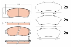 Sada brzdových destiček, kotoučová brzda TRW GDB3581