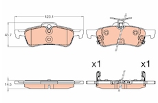 Sada brzdových destiček, kotoučová brzda TRW GDB3588