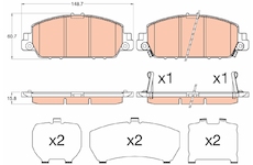 Sada brzdových destiček, kotoučová brzda TRW GDB3615