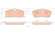 Sada brzdových destiček, kotoučová brzda TRW GDB4604
