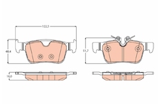 Sada brzdových destiček, kotoučová brzda TRW GDB2168