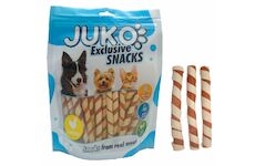 Chicken Jerky wrapped Pollock Strips JUKO Snacks 250 g