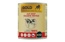 IRONpet Gold Dog Hovězí krájená svalovina, konzerva 800 g