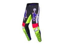 kalhoty SUPERTECH limitovaná edice DIRT STUDIOS, ALPINESTARS (bílá/fialová/růžová/žlutá fluo, vel. 30)