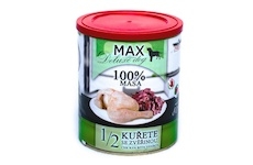 MAX Deluxe Dog 1/2 kuřete se zvěřinou, konzerva 800 g