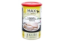 MAX Deluxe Dog 1 kuře, konzerva 1200 g