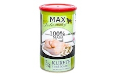 MAX Deluxe Dog 3/4 kuřete s dršťkami, konzerva 1200 g