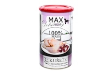 MAX Deluxe Dog 3/4 kuřete s drůbežími žaludky, konzerva 1200 g