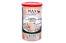 MAX Deluxe Dog 3/4 kuřete s kachnou, konzerva 1200 g