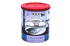 MAX Deluxe Dog celé ryby, konzerva 800 g