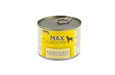 MAX Deluxe Dog kousky kuřete, konzerva 200 g