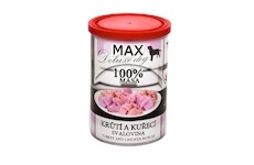 MAX Deluxe Dog krůtí a kuřecí svalovina, konzerva 400 g