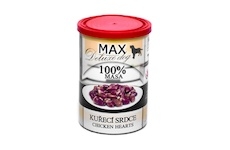 MAX Deluxe Dog kuřecí srdce, konzerva 400 g