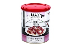 MAX Deluxe Dog kuřecí žaludky - svalovina, konzerva 800 g