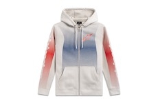 mikina ARISING HOODIE, ALPINESTARS (bílá offwhite/modrá/červená, vel. L)