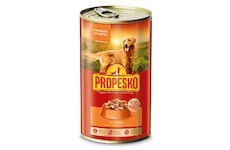 PROPESKO Dog hovězí a kuřecí v omáčce, kousky 1240 g