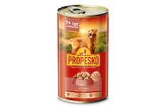 PROPESKO Dog Senior drůbeží a mrkev v omáčce, kousky 1240 g