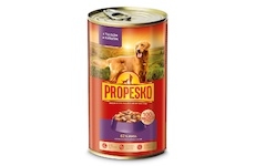 PROPESKO Dog telecí a kuřecí v omáčce, kousky 1240 g