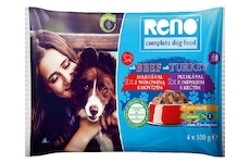 RENO Dog hovězí a krůta, kapsa 100 g (4 pack)