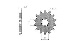 řetězové kolečko pro sekundární řetězy typu 420, SUNSTAR (13 zubů)