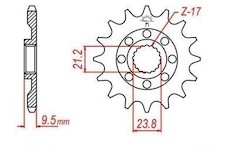 řetězové kolečko pro sekundární řetězy typu 520, JT - Anglie (14 zubů)